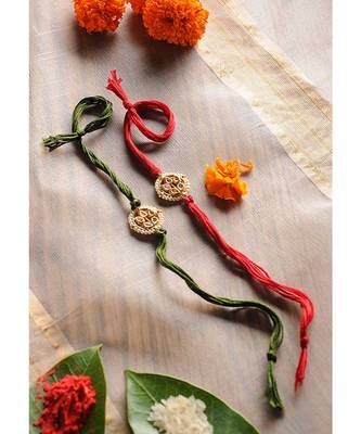 Handmade Kundan Work Rakhis - Set Of 2 1