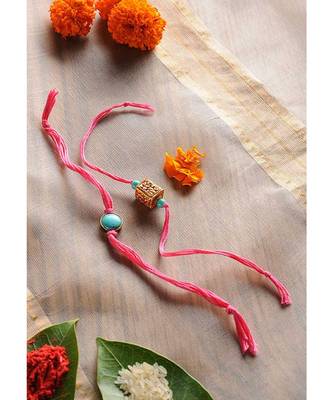 Handmade Turquoise Stone Rakhsi - Set Of 2 1