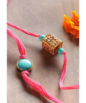 Handmade Turquoise Stone Rakhsi - Set Of 2 2