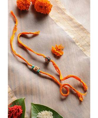 Handmade Kundan And Markasite Rakhis - Set Of 2 1