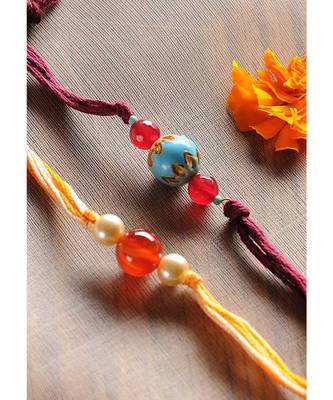 Handmade Semi Precious Stone Rakhis - Set Of 2 2