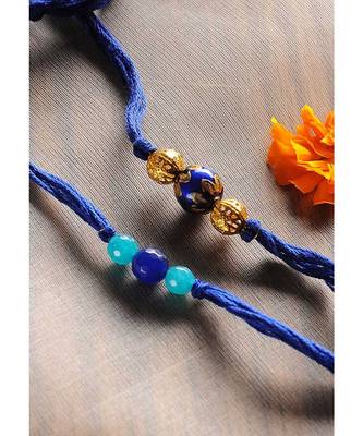 Handmade Semi Precious Stone Rakhsi - Set Of 2 2