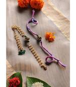 Handmade Kundan Meenakari Rakhi And Lumba Set