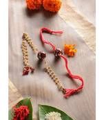 Handmade Kundan Meenakari Rakhi And Lumba Set