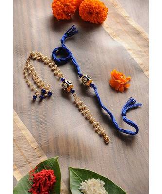 Handmade Kundan Meenakari Rakhi And Lumba Set 1