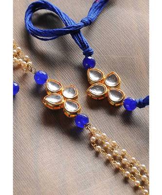 Handmade Kundan Work Rakhi And Lumba Set 2