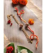 Handmade Meenakari Rakhi And Lumba Set