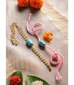 Handmade Turquoise Stone Rakhi And Lumba Set