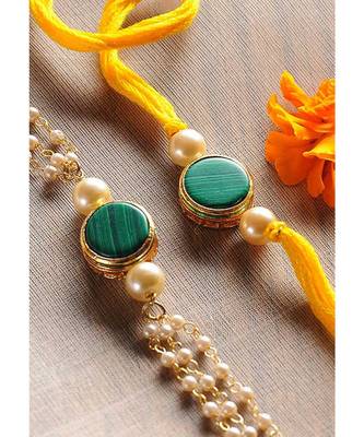 Handmade Marble Stone Rakhi And Lumba Set 2