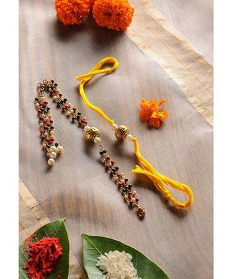 Handmade Beaded Rakhi And Lumba Set 1