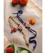 Handmade Kundan Rakhi And Lumba Set