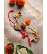 Handmade Kundan Thewa Rakhis - Set Of 2