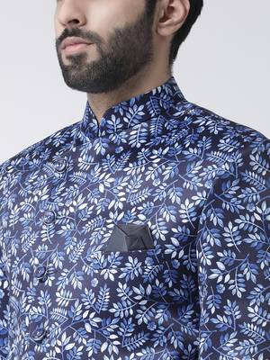Blue Printed Polyester Stitched Indo Western Dresses 5
