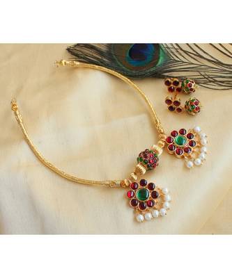 Beautiful Kemp Green Designer Necklace Set 2