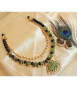 Beautiful Green Black Mango Pearl Designer Necklace Set