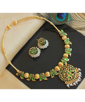 Beautiful Green Mango Designer Necklace Set 1