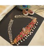 Beautiful Kemp Green Pearl Designer Necklace Set