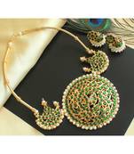 Beautiful Green Moon Designer Necklace Set