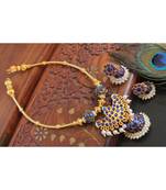 Beautiful Blue Pearl Designer Necklace Set