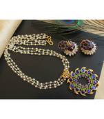 Beautiful Blue Green Mango Designer Necklace Set