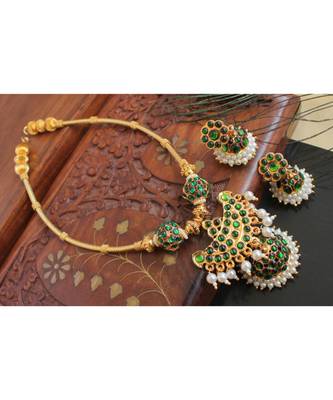 Beautiful Green Pearl Designer Necklace Set 1