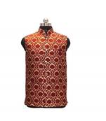 Jodhpuri Men's Maroon colour nehru jacket