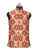 Jodhpuri Men's Red colour nehru jacket