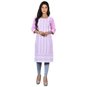 Pink printed cotton kurtas-and-kurtis 1