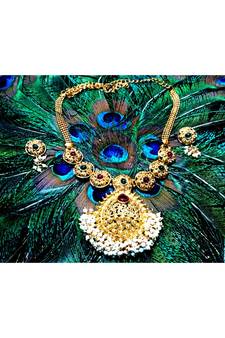 Georgeous  Gold Plated  Multicolour Necklace Set