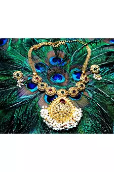 Georgeous  Gold Plated  Multicolour Necklace Set