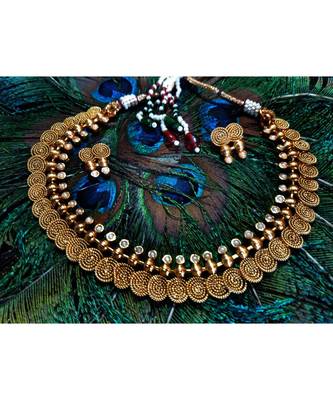 Georgeous  Gold Plated  Whitecolour Necklace Set 1
