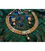 Georgeous  Gold Plated  White  Stones Necklace Set