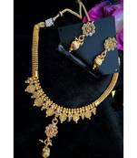 Georgeous Gold Plated White Colour Necklace Set