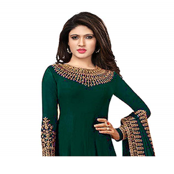 Green embroidered georgette salwar 2