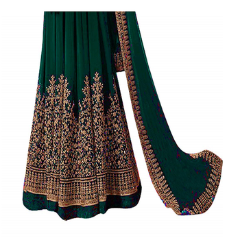 Green embroidered georgette salwar 4