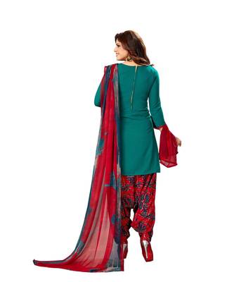 blue printed synthetic unstitched salwar with dupatta 3