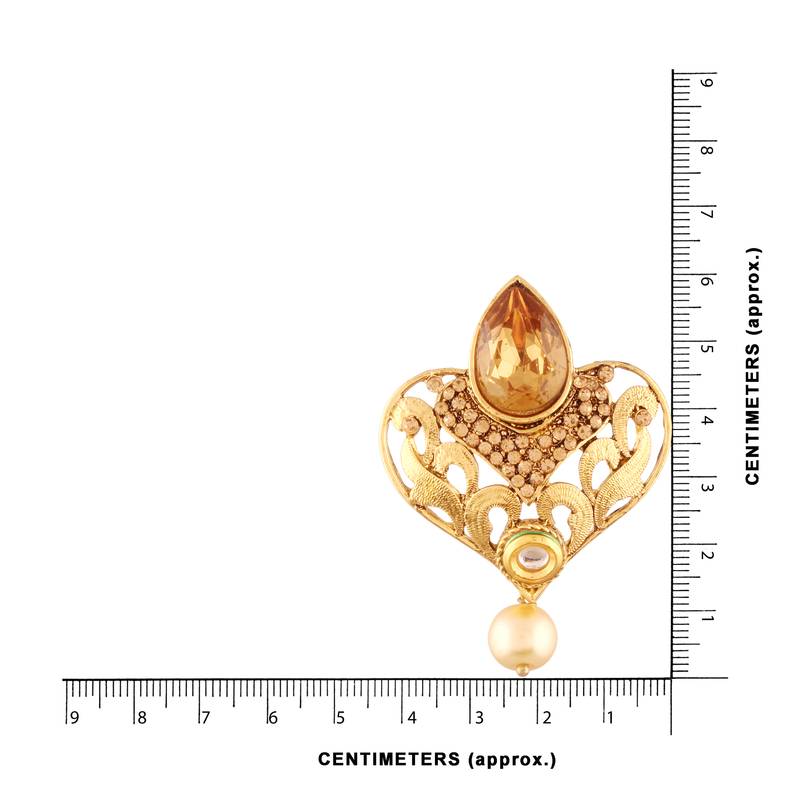 Gold Plated  Earring Set With Maang Tikka  For Women