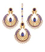 Gold Plated  Earring Set With Maang Tikka  For Women