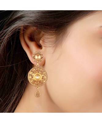 Gold Plated  Earring Set With Maang Tikka  For Women 2