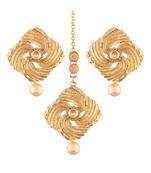 Gold Plated  Earring Set With Maang Tikka  For Women