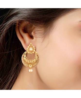 Gold Plated  Earring Set With Maang Tikka  For Women 2