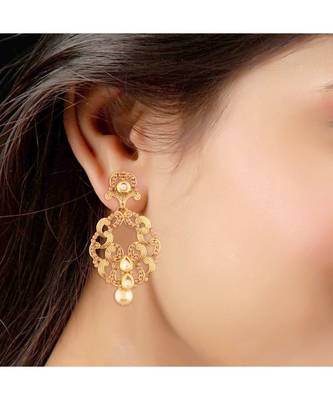 Gold Plated  Earring Set With Maang Tikka  For Women 2