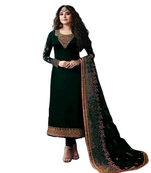 Green embroidered georgette salwar