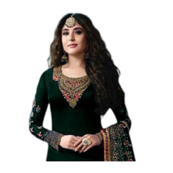 Green embroidered georgette salwar 2
