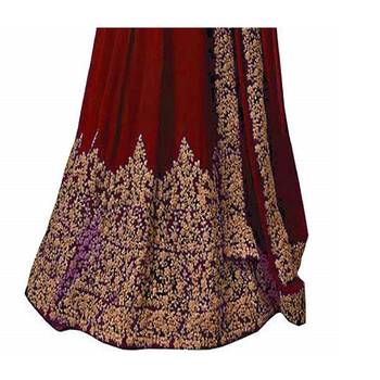 Red embroidered georgette salwar 3