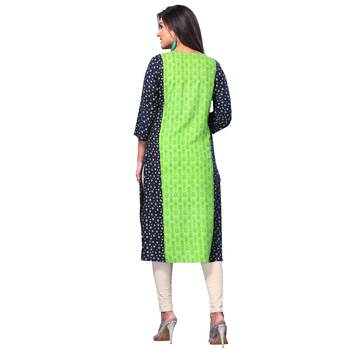Green printed rayon kurtas-and-kurtis 2