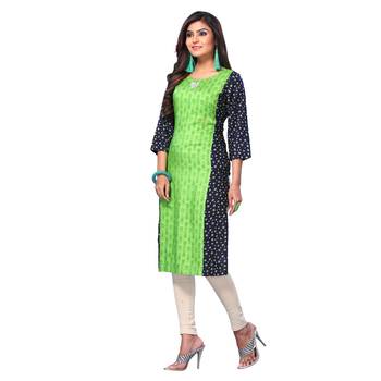 Green printed rayon kurtas-and-kurtis 3