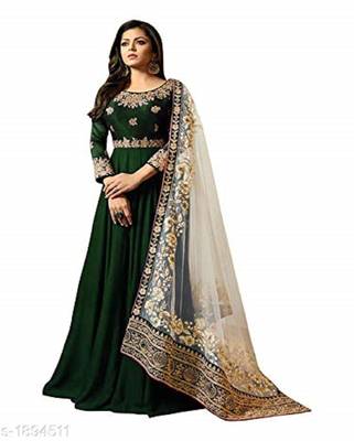 Green embroidered georgette salwar 1