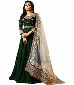 Green embroidered georgette salwar