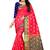 Peach woven pure silk saree with blouse